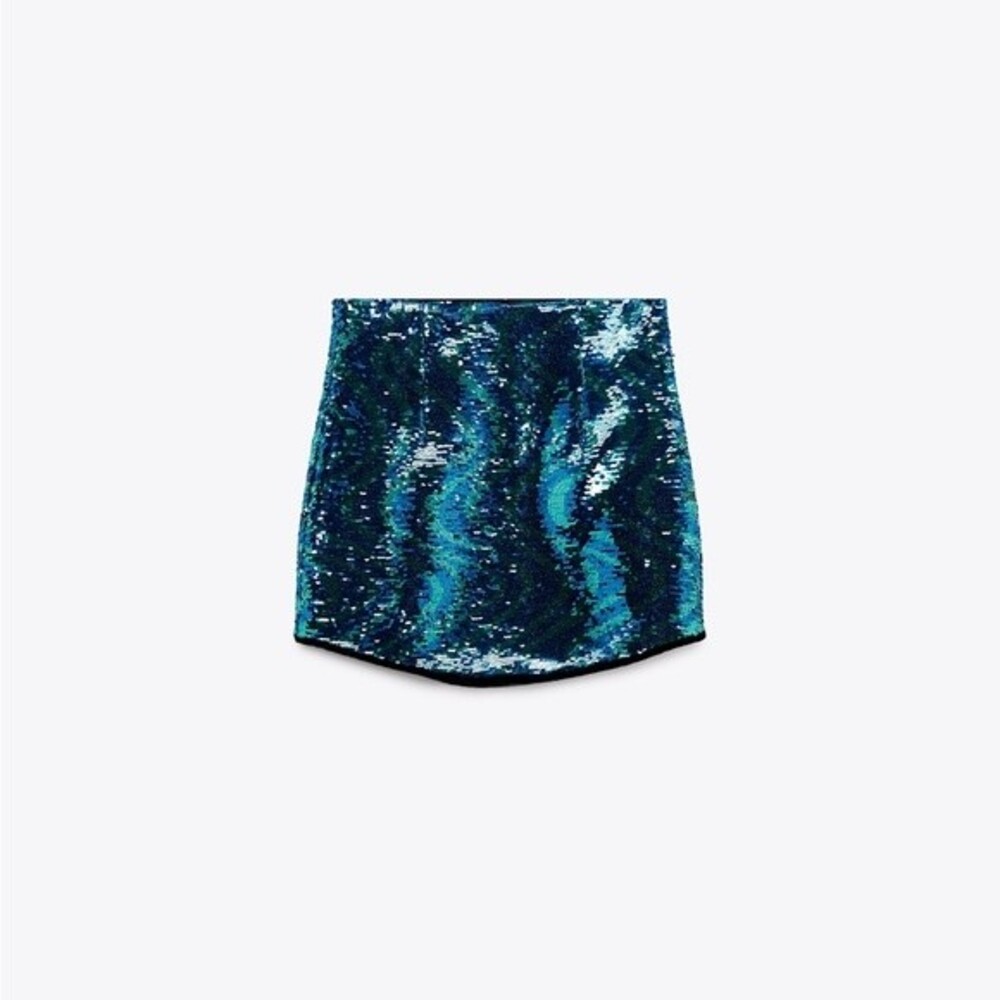 ZARA SHORT SEQUIN SKIRT - Picture 4 of 7